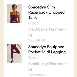 Beyond Yoga Set in Blackberry Heather (size M)